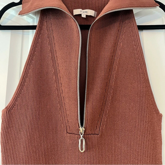 Et Ochs Women's Emily Rib Zip Polo Tank Top Shirt Size Large - Picture 8 of 13